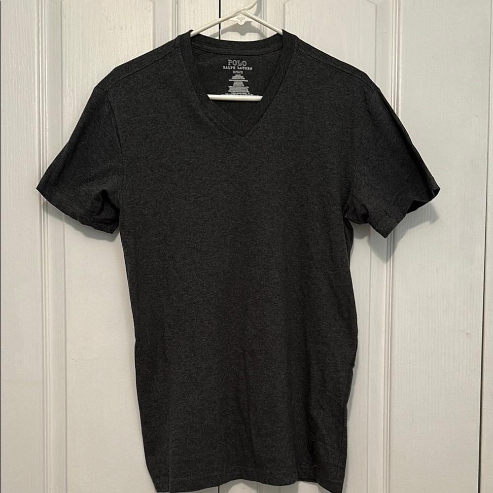 Polo by Ralph Lauren Men's Charcoal V-Neck Tee